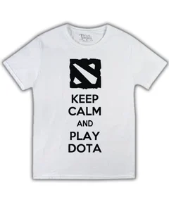 Прикольные футболки: Keep Calm and Play Dota на белой